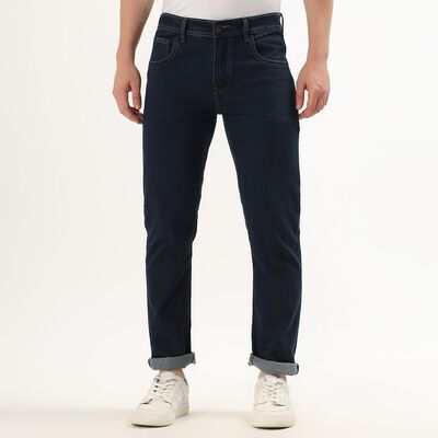 Men's Deep Indigo Slim Fit Five-Pocket Jeans