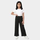 Girls Black Relaxed Fit Ribbed Palazzo Pyjama, Black, small