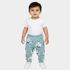 Infants' Teal Jogger Fit Dinosaur Printed Cotton Pyjama, टील ब्लू, small