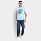 Men's Round Neck Half Sleeves T-Shirt, Sky Blue, small image number null
