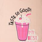 Girls Light Pink Round Neck Co-ord Set Upper and Bottom Set, हल्का गुलाबी, small