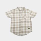 Boys Off White Cotton Collared Shirt, ऑफ व्हाइट, small