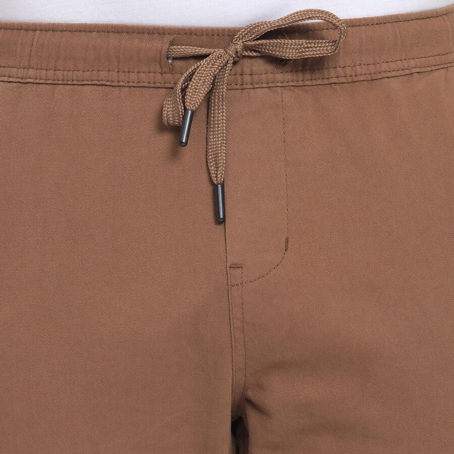 Men's Slim Fit Casual Trousers, भूरा, large image number null