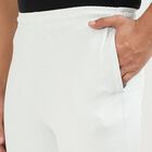 Men's Off-White Tapered Fit Running Track Pants, हल्का ग्रे, small