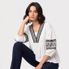 Women White V Neck Shirt, सफ़ेद, small