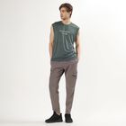 Men's Muted Taupe Regular Fit Cut And Sew Track Pants, Dark Grey, small image number null