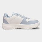 Women's Light Powder Blue and White Lace-Up Casual Sneakers, Blue, small