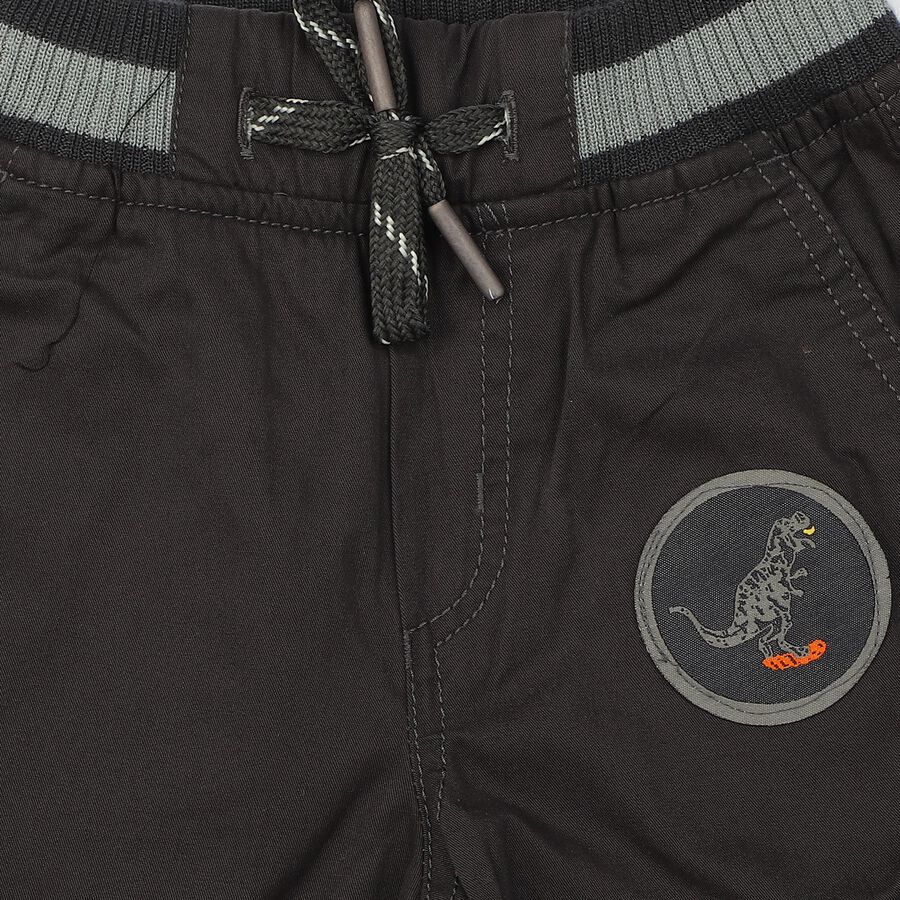 Boys' Charcoal Regular Fit Jogger Trousers, गहरा ग्रे, large