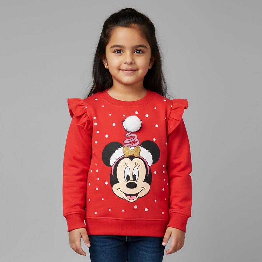 Girls' Sweatshirt, Red, large image number null