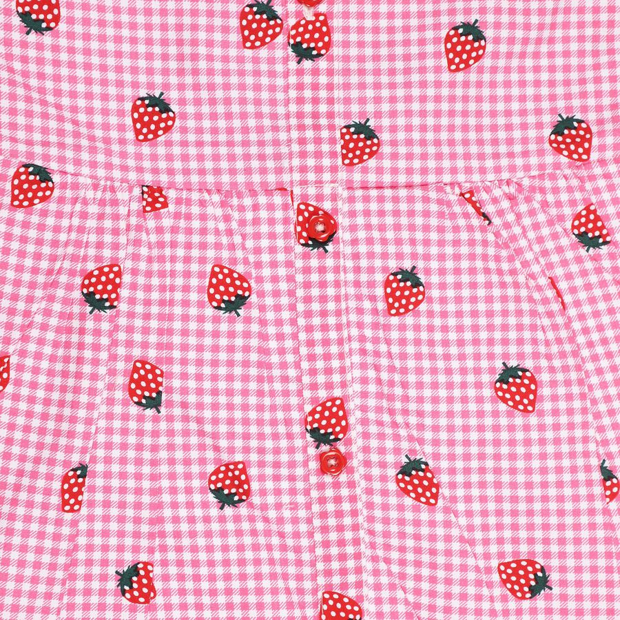 Girls' 100% Cotton Frock, गुलाबी, large image number null