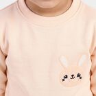Girls Peach Round Neck Lounge Hipster Set, Peach, small