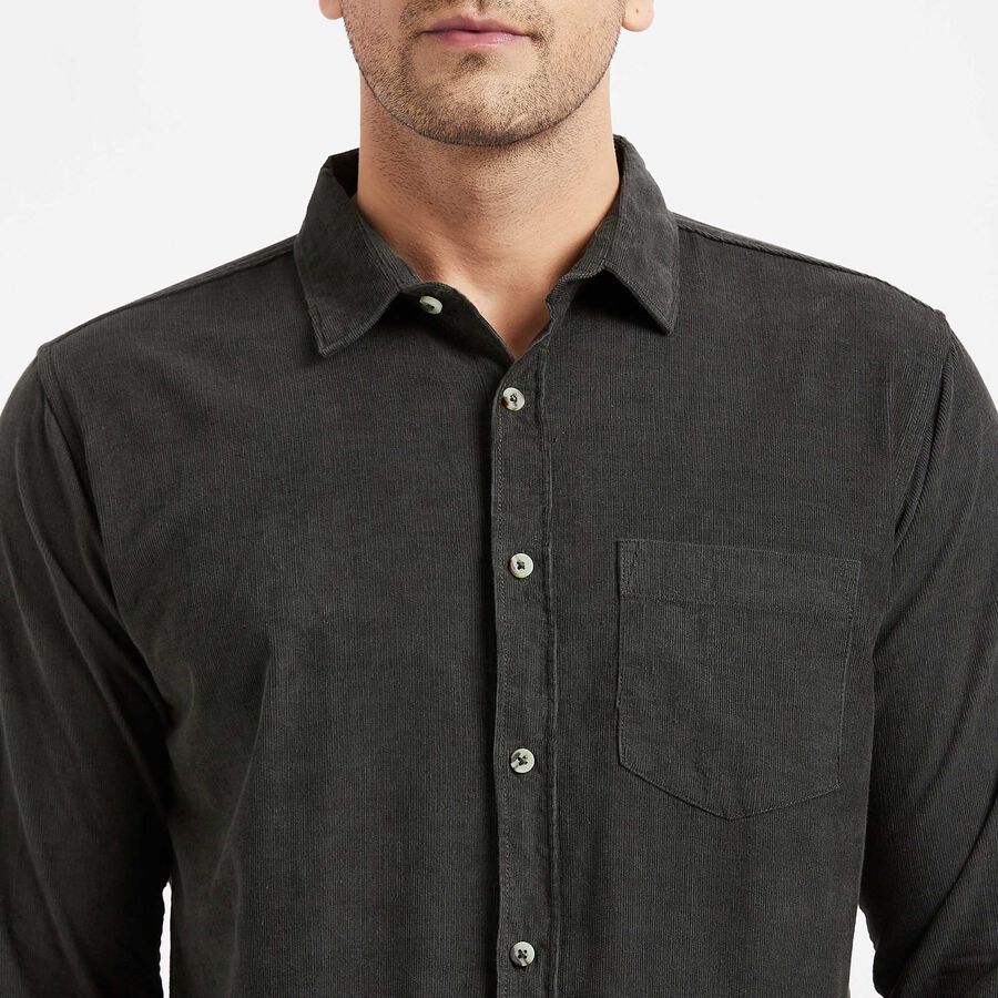 Cotton Solid Casual Shirt, Olive, large image number null