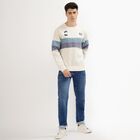 Men's Off-White Crew Neck Casual Sweatshirt, Off White, small image number null