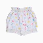 Infants Bright White Regular Fit Printed Bloomers, सफ़ेद, small image number null