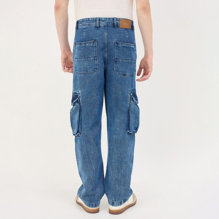Men's Denim Blue Straight Fit Jeans, Dark Blue, large