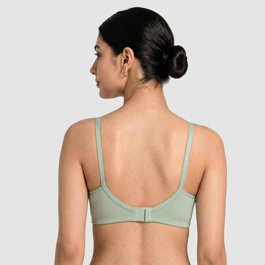 Women's Mint Green Cotton Blend Regular Bralette Bra, हल्का हरा, large