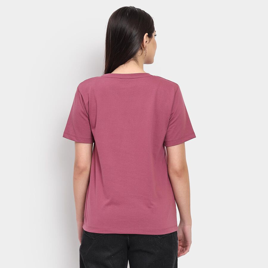 Ladies' Round Neck T-Shirt , गुलाबी, large image number null