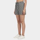 Women's Black Regular Fit Printed Drawstring Shorts, Black, small