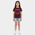 Girls' T-Shirt, वाइन, small