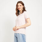 Cotton Round Neck T-Shirt, Light Pink, small image number null