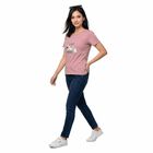 Women's Lilac Round Neck Regular T-Shirt, लाइलेक, small