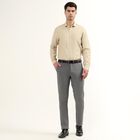 Men's Muted Light Grey Slim Fit Casual Trousers, हल्का ग्रे, small