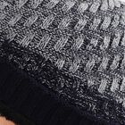 Men's Grey and Navy Blue Textured Winter Cap, Navy Blue, small image number null