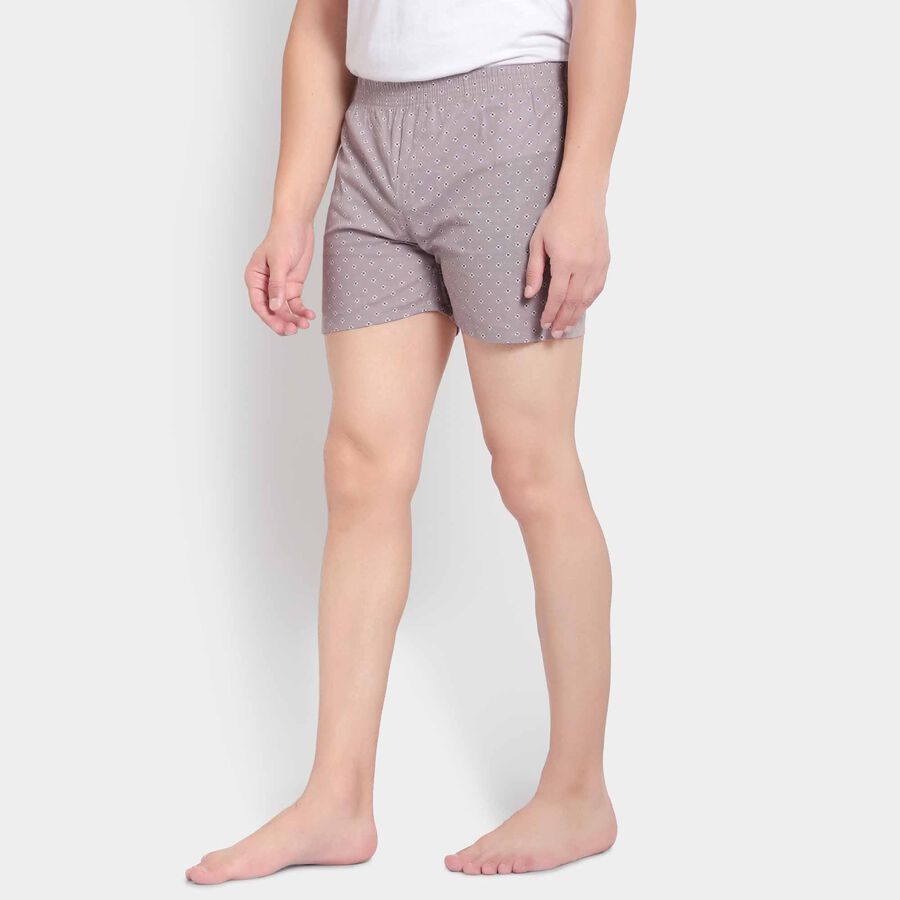 Cotton Inner Elastic Boxers, Dark Grey, large image number null