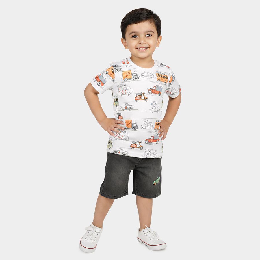 Boys' Woven Baba Suit, White, large