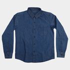 Boys Blue Casual Shirt, Mid Blue, small