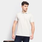 Men's Collared Half Sleeves T-Shirt , Melange Light Grey, small