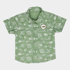 Infants Olive Green Cotton Half Sleeve Classic Collar Casual Shirt, Olive, small