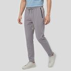 Men's Grey Jogger Fit Side Panel Track Pants, हल्का ग्रे, small