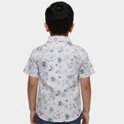 Boys White Cotton Half Sleeve Classic Collar Casual Shirt, White, small