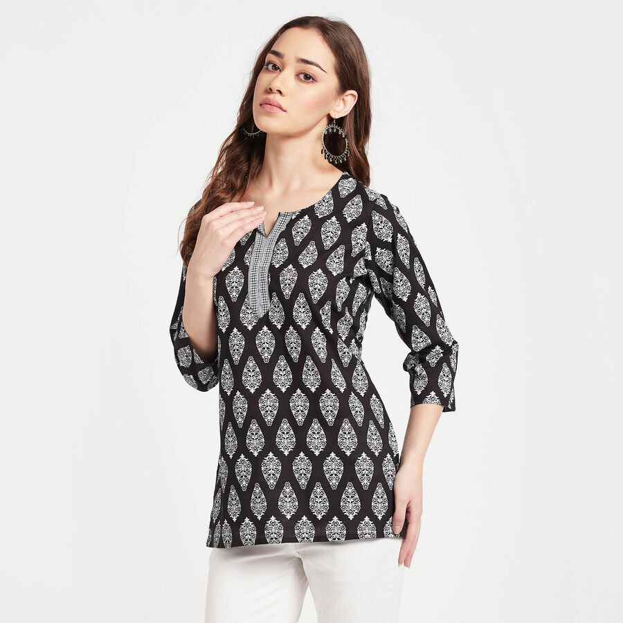 All Over Print Kurti, काला, large image number null
