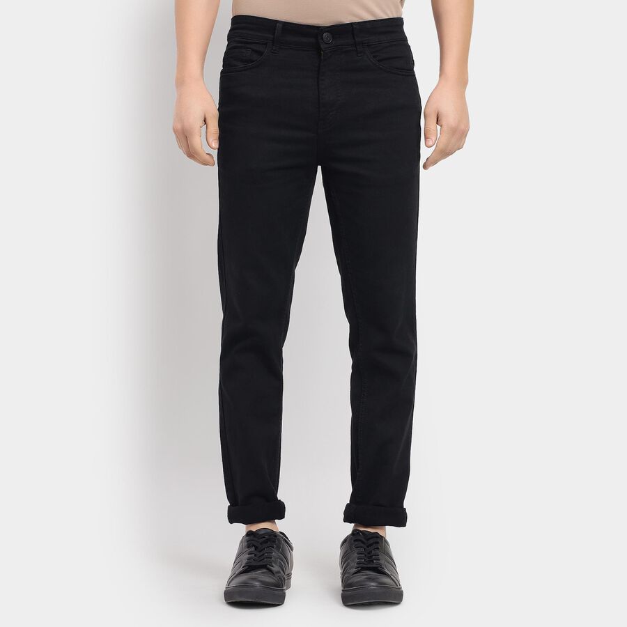 Men's 100% Cotton Slim Fit Jeans , Black, large image number null