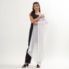 Women's Bright Pink Cotton Blend Solid Dupatta, सफ़ेद, small image number null