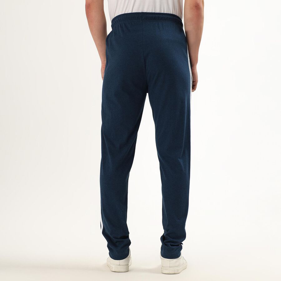 Men's Deep Midnight Navy Slim Fit Track Pants, Teal Blue, large image number null