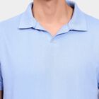 Men's Collared Half Sleeves T-Shirt, Light Blue, small image number null