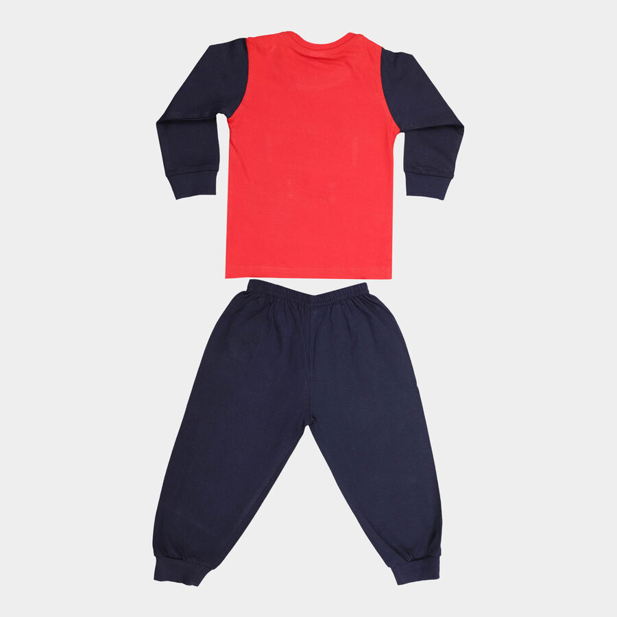 Infants Cotton Baba Suit, Red, large image number null