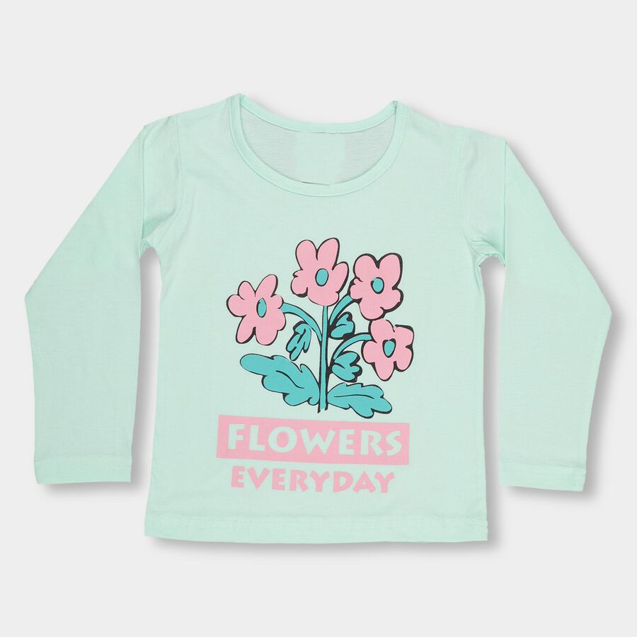 Girls' Top , हल्का हरा, large image number null