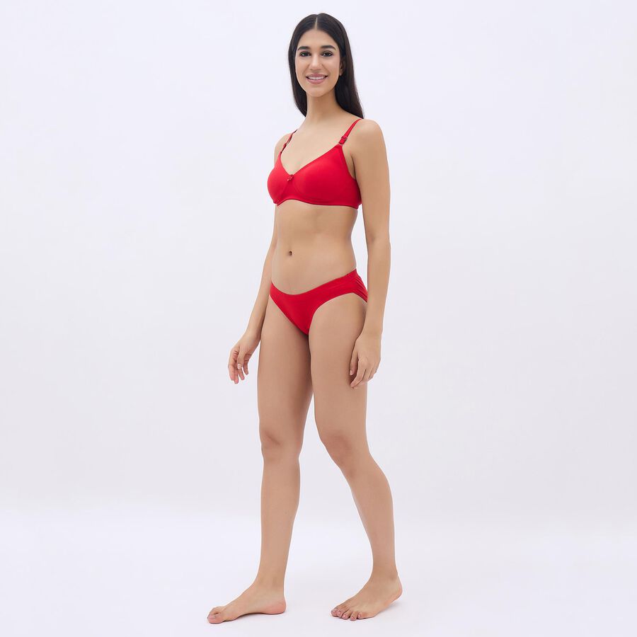 Women's Bright Cherry Red Wire-Free Everyday Bra, Red, large image number null