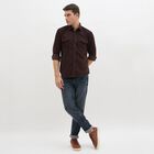 Men's 100% Cotton Casual Shirt, Brown, small