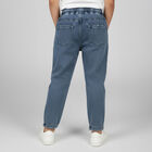 Boys' Muted Denim Blue Relaxed Fit Elastic Waist Jeans, Light Blue, small image number null
