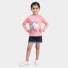 Girls Pink Round Neck Regular Top, Light Pink, small