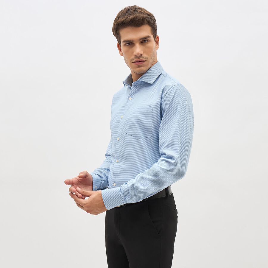 Men's 100% Cotton Formal Shirt , Light Blue, large image number null