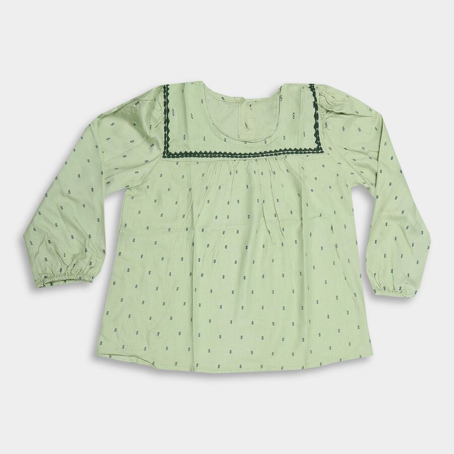Girls' Blouse, Light Green, large image number null