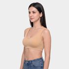Women's Beige Scoop Neck Bralette Bra, Beige, small