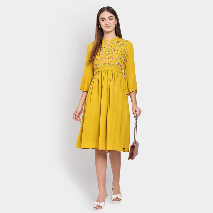 Ladies' Dress , Mustard, large image number null