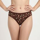 Women's Brown Regular Fit Floral Panty, Brown, small